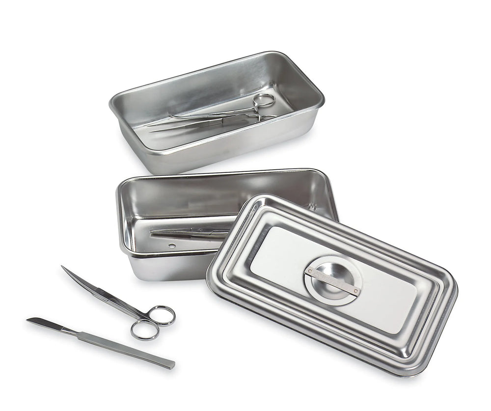 Stainless Instrument Tray with Lid 7-1/2" x 4" x 2"