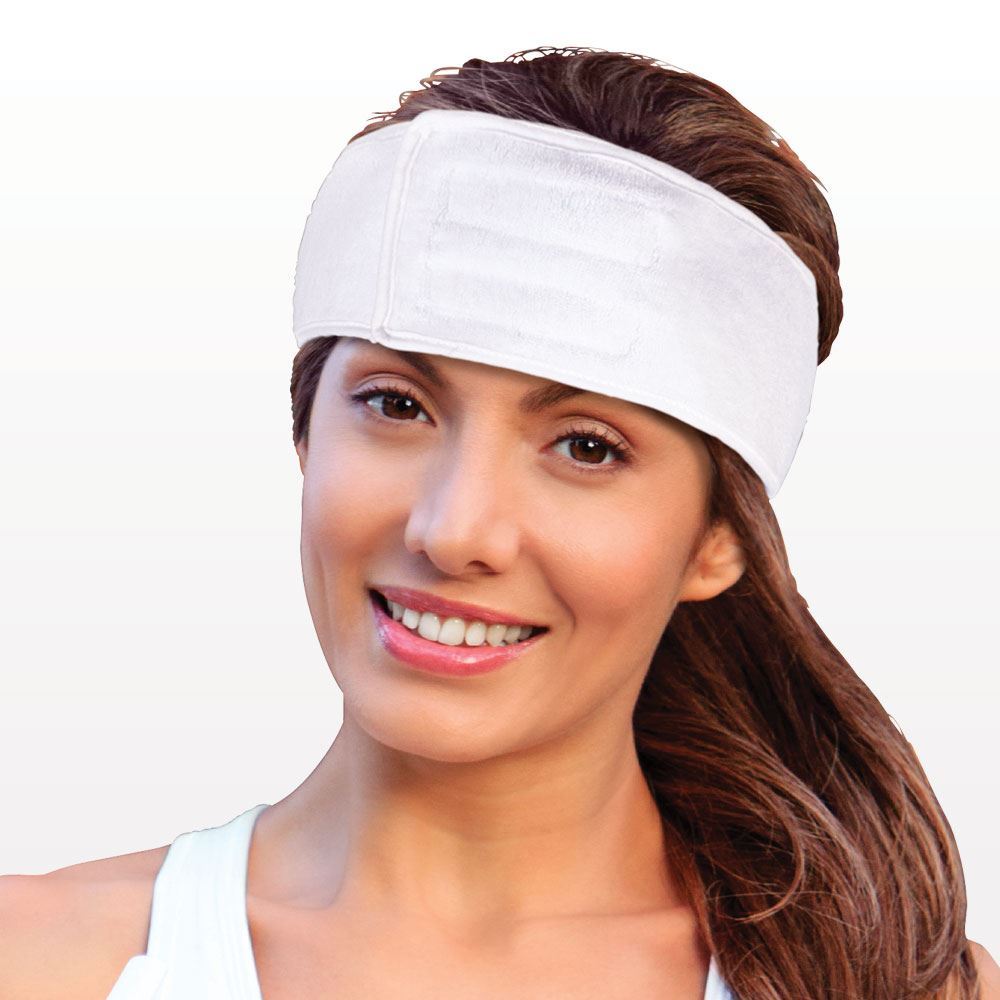 Headband with Velcro® Closure, White and Black