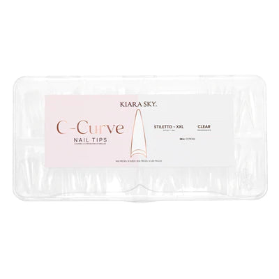 Kiara Sky C-Curve Stiletto Nail Tips XXL Clear CCT02