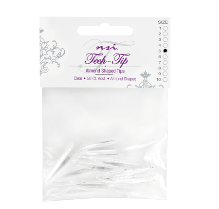Nsi Precision Plus Almond Clear Nail Tip 50Ct #1 Refill 1671