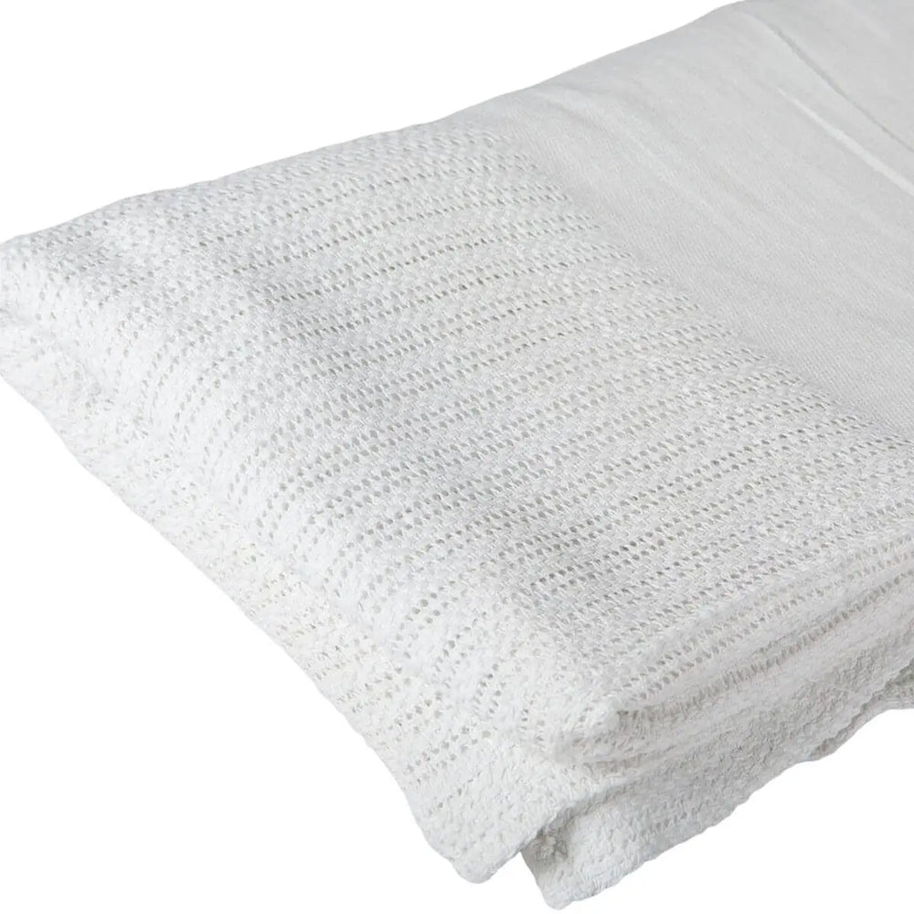 Thermal Leno Wave Blankets White