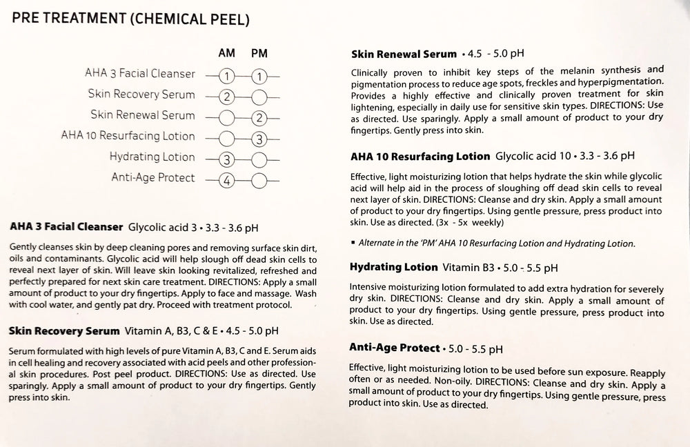 Serene Pre Treatment Kit / Chmical Peel