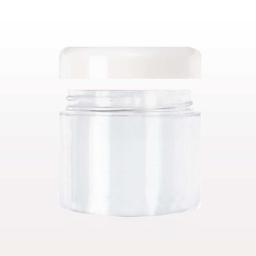 Jar with White Cap Clear