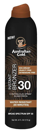 Australian Gold SPF 30 Continuous Spray Sunscreen with Instant Bronzer 6oz